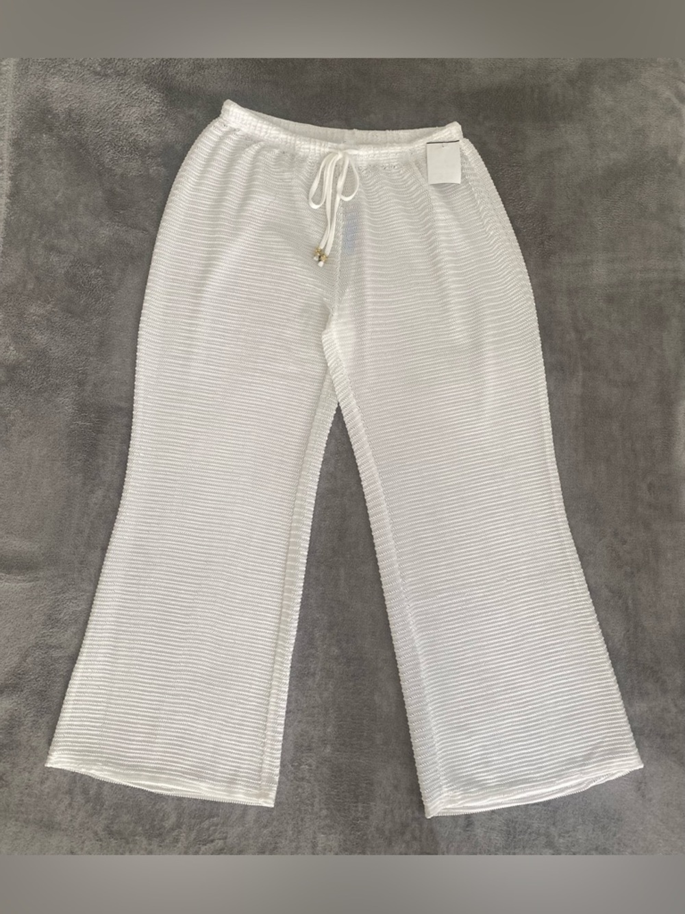Laguna Blu White Cover Up Pants XL NWT Beach Resort Sheer Wide Leg